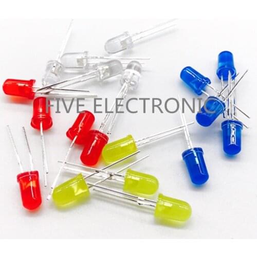 5MM/10MM LED Diode SET, Hightlight,,Yellow, Jade Green,orange, 25pcs/lot