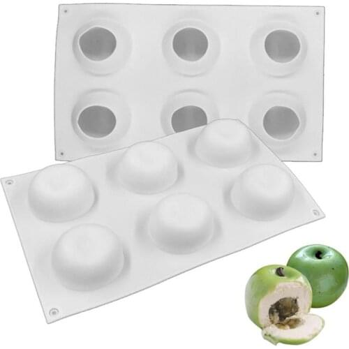 6 Cavity White Silicone Mousse Cake Mold Pudding Mold Dessert Mold Cake Decorating Tools Mousse Pastry Tools