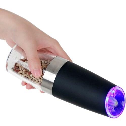 Automatic Electric Pepper Grinder LED Light Salt Pepper Grinding Bottle Free Seasoning Grind Tool Automatic Mills Kitchen Supply