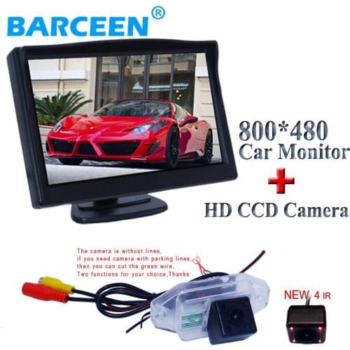 Car rear reversing camera hd ccd image sensor high night vision+car lcd screen monitor 800*480 In-Dash For Toyota Prado