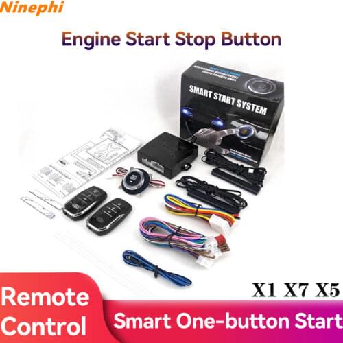 12V Car Alarm Passive PKE Keyless Entry Remote Start Stop Engine Start Stop Button System Central Locking With Vibration Sensor