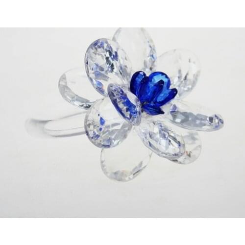 Free shipping crystal flower napkin ring napkin holder bulk price 12 pcs
