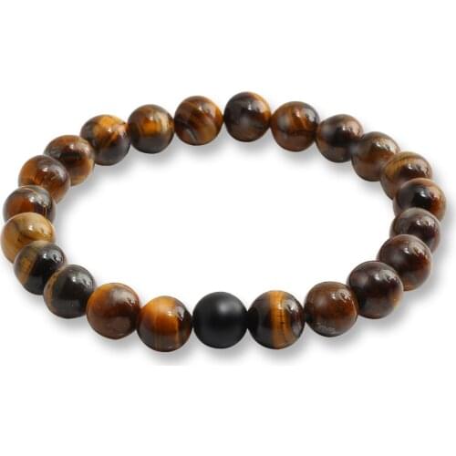 Tiger Eye Natural Stone Beads Bracelets & Bangles for Women Men Black Fashion Charm Bracelet Casual Jewelry Love Gifts Pulseras