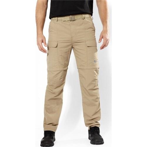 Outdoor Men Tactical Camping Pants Detachable Leg Quick Dry Multi-pockets Waterproof Pant Hiking Climbing Fishing Tooling Pants