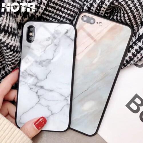 XS Max Tempered Glass Marble Stone Case for iphone 6 6s 7 8 9 plus Hard Glass+ Soft TPU for iphone XR XS Max 11 Pro Max Cover