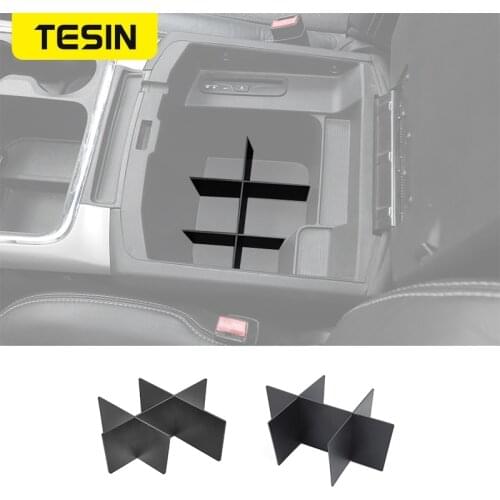 TESIN Car Interior Modified Armrest Box Co-pilot Storage Box Multi-function Partition Accessories For Dodge Ram 1500 2010-2017