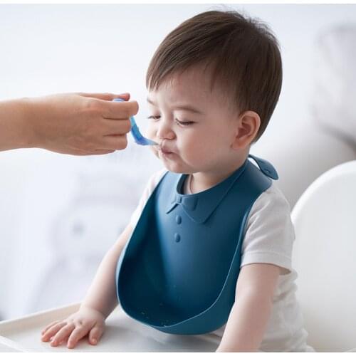 Baby Bib Silicone Waterproof Stereo Children Saliva Towel Saliva Round For Dinner Baberos Bebé Bibs Infant Eating Souple Bavoir