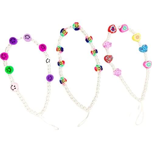 New Pearl Smile Mobile Phone Straps Phone Charm Lanyard Bead Hanging Chain For Phone Mobile Phone Accessories