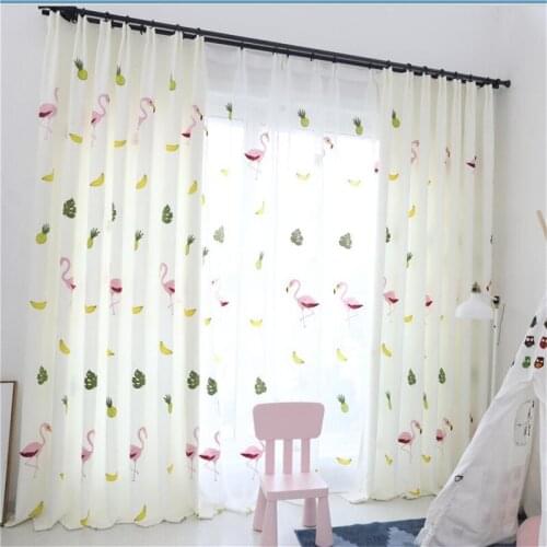 GYC2462 Gyrohome 1PC Blackout Curtain Thick Flamingos Embroidery "Customised" Window Linen LivingRoom Dec