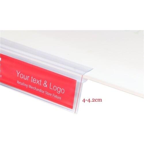 POP TOP clamp clear ticket data strip glass wood shelf clip strip shelf talker label holder strip shelf edge cover sign snap