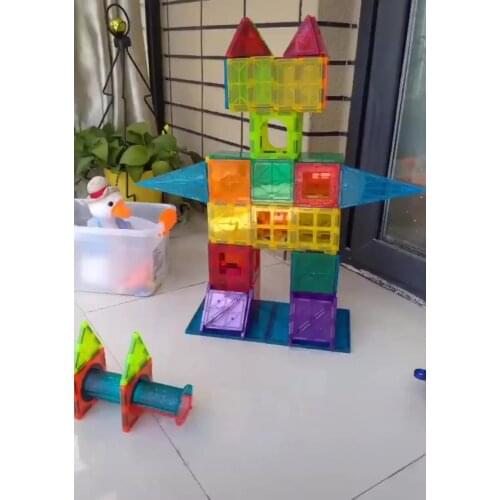 Educational Toys Magnet Building Tiles 3D Transparent Magnetic Building Blocks Set