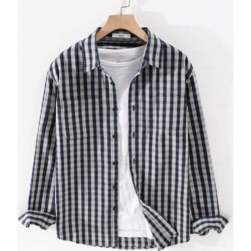 Autumn and spring pure cotton brand men shirt plaid casual shirts for men fashion soft shirt mens overhemd tops camisa