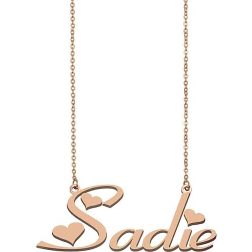 Sadie Name Necklace Personalized Custom Choker Pendant for Women Girls Best Friends Birthday Wedding Christmas Mother Days Gift