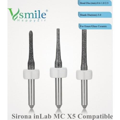 Sirona inLab MCX5 CVD Coated Dental Milling Burs For Dental Lab Use