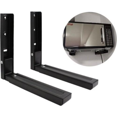 2pcs Kitchen Microwave Foldable Oven Shelf Rack Support Frame Stretch Adjustable Wall Mount Bracket Holder Kitchen Storage