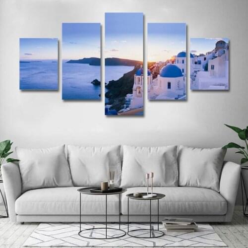 Modern Canvas Living Room Pictures Painting Wall Artwork 5 Maldives scenery HD Printed Modular Poster