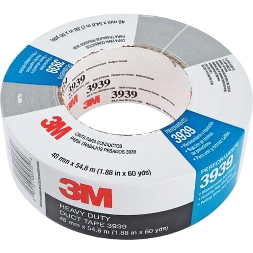 3M 3939 Professional Grade Water-Resistant Silver Heavy Duty Duct Tape for Sealing 48mm*54.8m