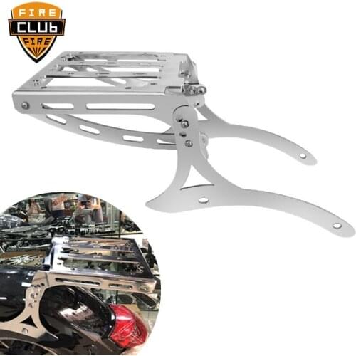 Motorcycle Chrome Sissy Bar Backrest Luggage Rack Rear Carrier Fits For LF250-D LF250-E V16