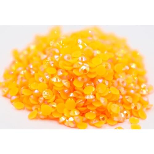 Jelly Orange AB Color Flatback стразы Resin Non hotfix Rhinestones in Bulk Package Plastic Nail Art Decoration for Garment