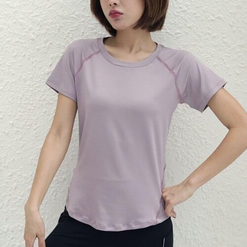 Ladies Fitness Running Quick-drying Breathable Reflective Sports Short Sleeve Yoga T-Shirt Seamless Workout White Black Women