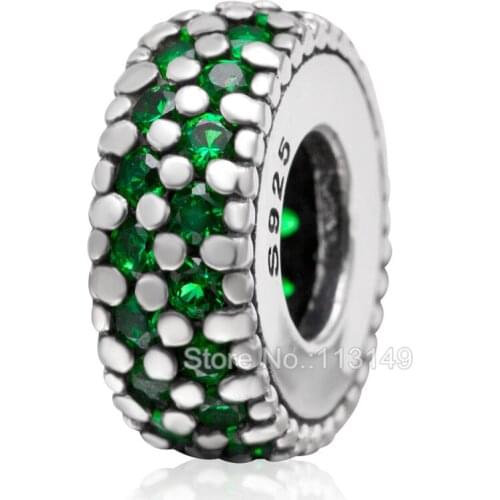 10 Colors 10mm CZ Zircon Micro Pave Authentic 925 Sterling Silver European Charm Spacer Beads Fine Jewelry Accessories SZPB236