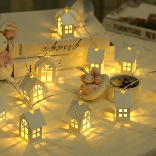 20LED Wood house Shape String Light Christmas Light Wedding Decor Led String Lights Christmas Led Light For Party Xmas Garland
