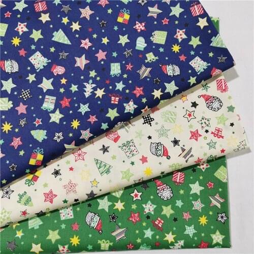 50x160cm Christmas Star Pattern Cotton Fabric DIY Patchwork Sewing Crafts Garment Pillow HomeTextiles Material Supplies