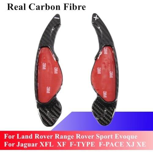Real Carbon Fiber Car Steering Wheel Shift Paddle Shifter Extended For Land Rover Range Rover Discovery For Jaguar XJ XE XFL XF