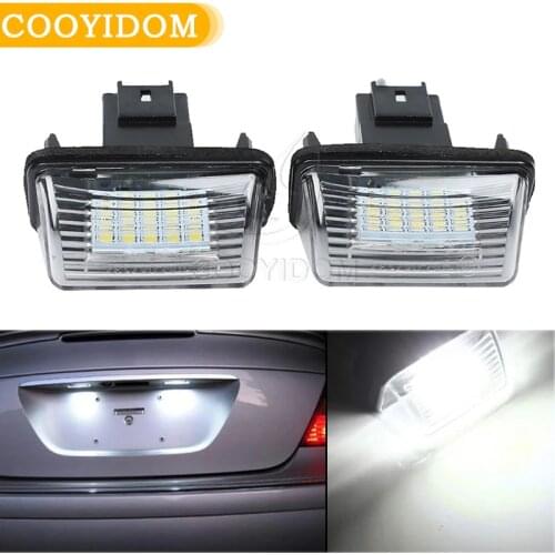 COOYIDOM 2Pcs LED Number License Plate Lights 18SMD For PEUGEOT C3 C4 C5 CITROEN BERLINGO Partner XSARA 206 207 306 307 406 407