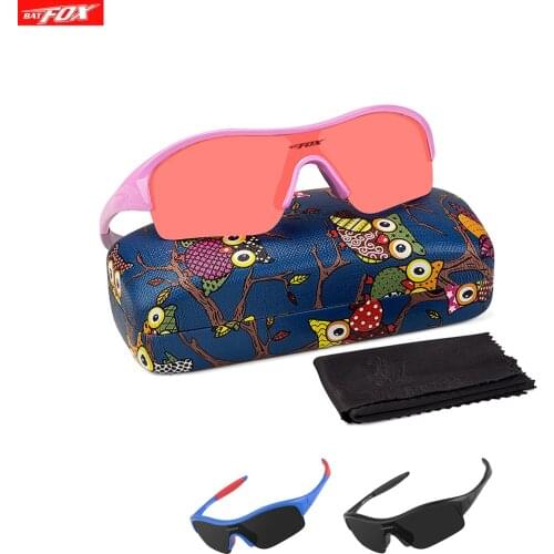 BATFOX 2020 Kids Sunglasses with Case Boys Girls Baby Infant Sun Glasses 100% UV400 Safety Eyewear Child Shades Oculos Infantil