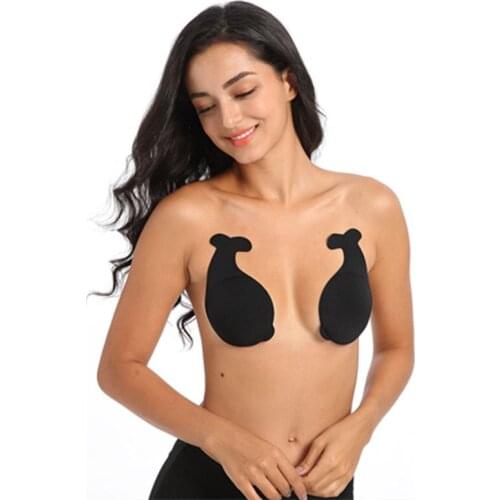 Dropshiping New Style Women Invisible Breast Puse Up Dolphin Bra Everyday Bras Party Sexy Sticky Strapless Adhesive Bra