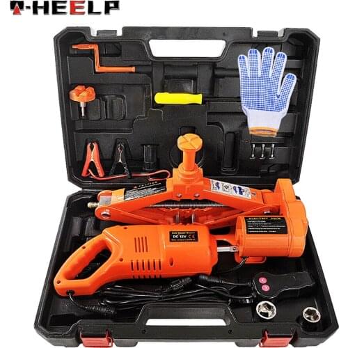 E-HEELP Car Jacks 12V 3T jack Electric Car Jack And Electric Impact Wrench for Vehicle And SUV Car Lift Jack Tool Set Orange