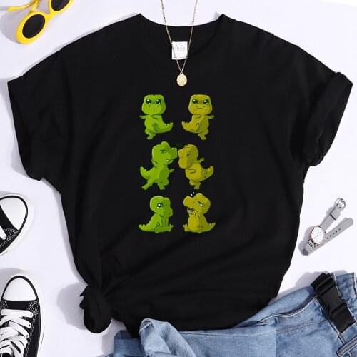 T-Rex Fusion Printing womens T-shirt Short Sleeve Tops Oversize T Shirts Vintage Clothing Summer Spring Retro womens Tshirt