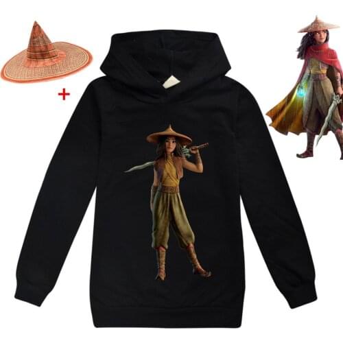 Raya and The Last Dragon Girls Hoodie Sweatshirt Autumn Tracksuit Sports Tops Toddler Girl Winter Clothes Children Casual Jumper