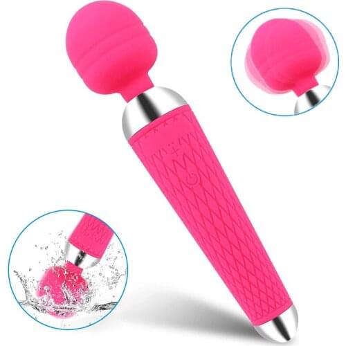 Powerful Oral Clit Vibrators USB Charge Av Magic Wand Vibrator Anal Massager Adult Sex Toys For Women Safe Silicone Sex Product