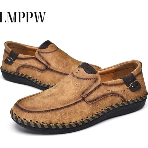 2021 New Comfortable Big Size 38-46 Loafers Men Shoes High Quality Split Leather Casual Men Shoes Men Flats Moccasins Shoes2