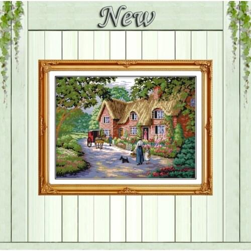 Life in countryside,Counted Printed on canvas DMC 11CT 14CT Cross Stitch kit,needlework Set embroidery,Europe Scenery Home Decor