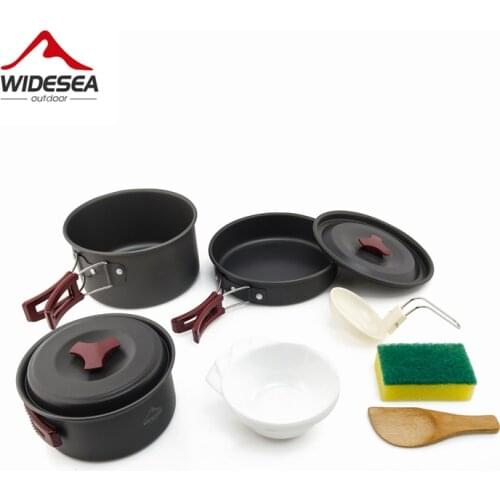 Widesea 2-3 camping tableware picnic set travel tableware outdoor kitchen cooking set camping cookware hiking utenils cutlery