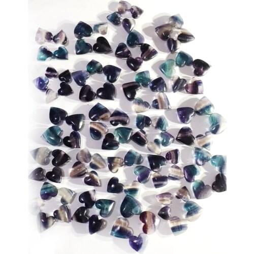 Natural Rainbow Fluorite Heart Quartz Crystal Heart Pendant Healing Crystal Stone Worry Stone Wedding Party Home Decoration