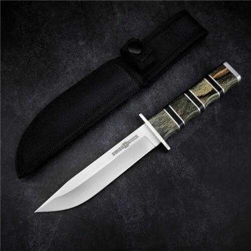 New Swiss Driver Tactical Fixed Blade Knife Outdoor Defense Military Combat Weapon Hunting Camping Collection Knives with Sheath