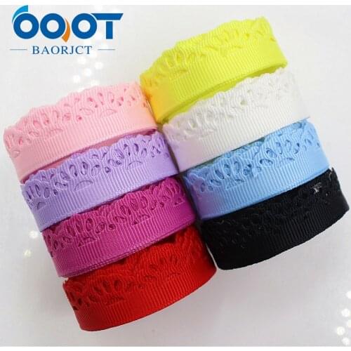 OOOT BAORJCT 1770311 hot sale 16mm hollow Flowers solid Grosgrain Ribbon, DIY handmade materials,Clothing accessories