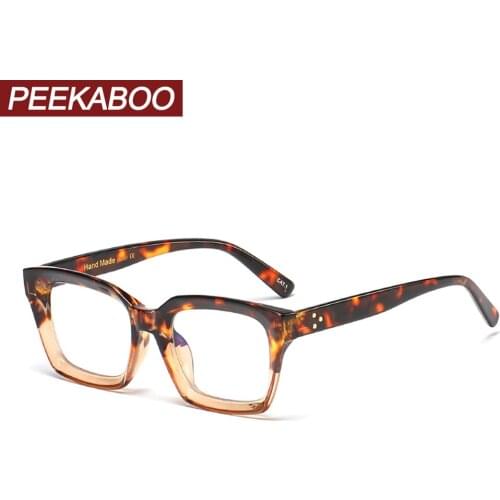 Peekaboo female anti blue light glasses for computer protection clear lens male prescription eyeglasses for women leopard