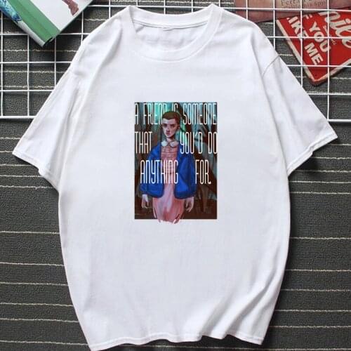 Tv Series Stranger Things Graphic Printed T Shirt Men Funny Upside Down Eleven Cartoon Graphic Tops Women Men Casual Streetwear