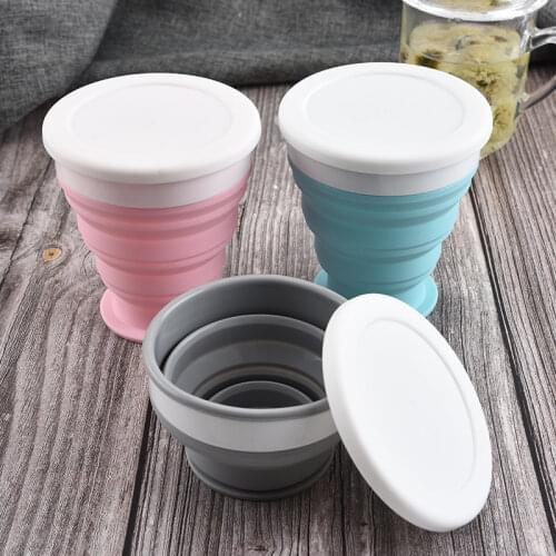 Folding Cups BPA FREE Food Grade Water Cup Travel Silicone Retractable Coloured Portable Outdoor Coffee Handcup