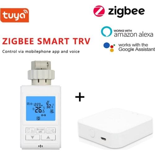 Tuya 2MQTT ZigBee3.0 Smart Radiator TRV Actuator Programmable Thermostatic Valve Heater Temperature Controller Setup With Alexa
