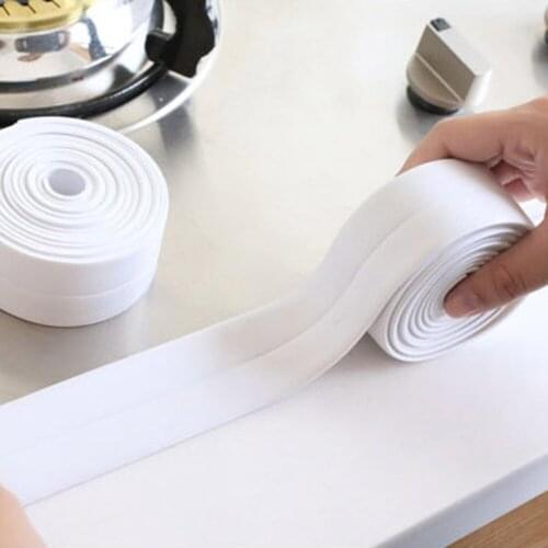 3.2mx3.8cm Mildew Resistant Kitchen Sealing Strip Waterproof Bathroom Wall Stickers Self Adhesive Bath Sealing Strip