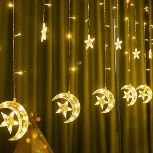 220V Waterproof LED Star Moon String Lights LED Fairy Lights Curtain Light Christmas Wedding Decoration Lamp Twinkle Lights