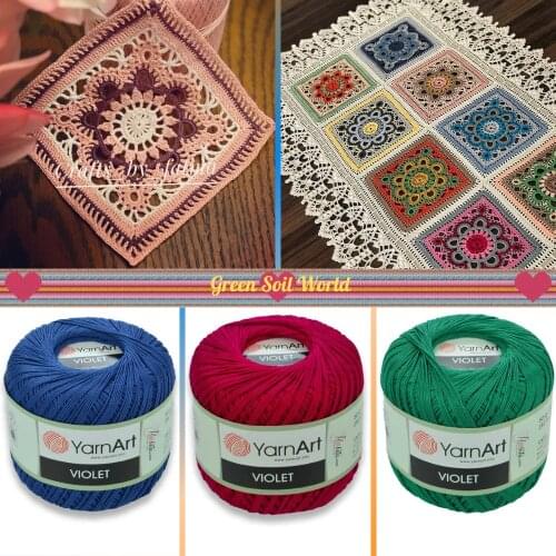 Mercerized Cotton Yarn Knitted Yarn - 40 Color Options - 282 Meters(50gr) - Yarnart Violet - Lace - Cardigan - Sweater - Blouse - Vests - Acsessory Material - Medium - Amigurumi - Tricot - Dress - DIY