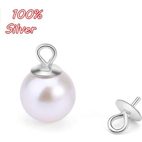 10pcs 925 Sterling Silver Pendant Buckle Clasps Connectors Eye Pin Pearl Pendant Charm Connector DIY Jewelry Finding Accessories