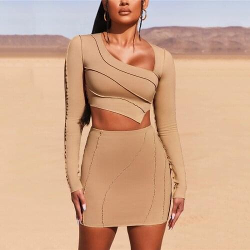 High-Quality 2021 Summer New Suit Feminine Tight-Fitting Fashion Waist Long-Sleeved T-Shirt Striped Free Shipping SIZE S M L